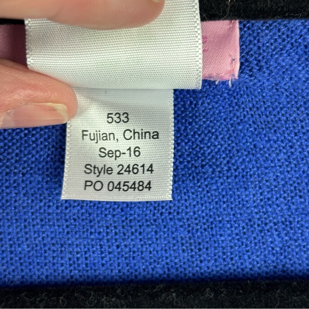 Lilly Pulitzer Liesel 100% Linen V Neck Pullover Sweater in Cobalt Blue – Sz M - Picture 9 of 10
